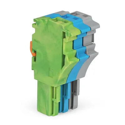 1-conductor female plug; 2.5 mm²; 3-pole; 2,50 mm²; green-yellow, blue, gray