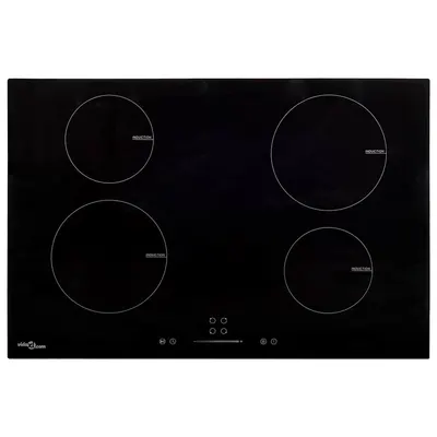 vidaXL Plită inducție 4 arzătoare control tactil, sticlă 77 cm 7000 W