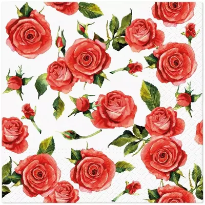 Servetele in 3 Straturi, Rosy Style, 33 x 33 cm, 20 Bucati, Elcadis