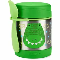 Termos pentru alimente, Skip Hop, Mentine cald 7h si rece 5h, Include si o lingura/furculita, Fara BPA, Conform cu standardul de securitate EN14372, 325 ml, 0 luni+, Crocodil / Verde