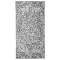 vidaXL Covor de exterior, model albastru, 100x200 cm, țesătură plată
