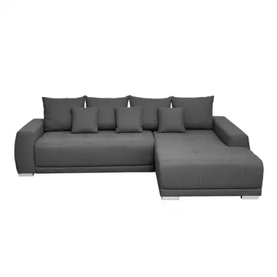 Coltar MARIBO L extensibil, cu arcuri si lada depozitare, colt dreapta, gri inchis, 282x205x92 cm