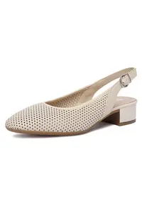 Pantofi dama - bej - piele naturala - sistem inchidere catarama