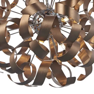 Lampa suspendata Rawley 9 Light Ribbon Pendant Brushed Copper