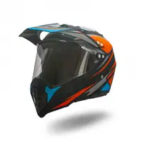 Casca motocross enduro adulti XTR 128, culoare portocaliu albastru, marime L