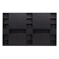 Bibliotecă modulară neagră din lemn masiv de pin 340x210 cm Finca – WOOOD