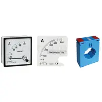 Pachet Componente Masurare Curent Alternativ AC: Ampermetru Analogic 5A Direct , Transformator Curent 2500A/5A Clasa 0.5 , Cadran 2500/5A