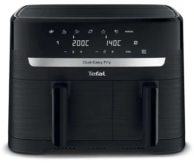 Friteuză cu aer cald Tefal - Dual Easy Fry Essential EY901N10, 8.3 l, negru