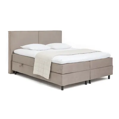 Pat boxspring taupe cu spațiu de depozitare 180x200 cm Elva Bold – Bonami Selection