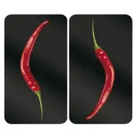 Set 2 protecții din sticlă pentru aragaz Wenko Peperoni, 52 x 30 cm