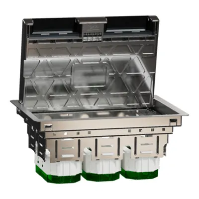 Unica system+, Doza pardoseala L, metal, IP20, 12module