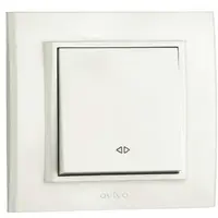 Intrerupator Cruce ST Mina Ovivo OV00428, 10A, 250V, IP20, natural alb