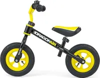 Bicicletă de echilibru Milly Mally - Dragon Air, neagră/galbenă