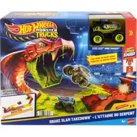 Set de joaca cu masinuta, Hot Wheels, Monster Trucks, Snake Slam Takedown, JJN44