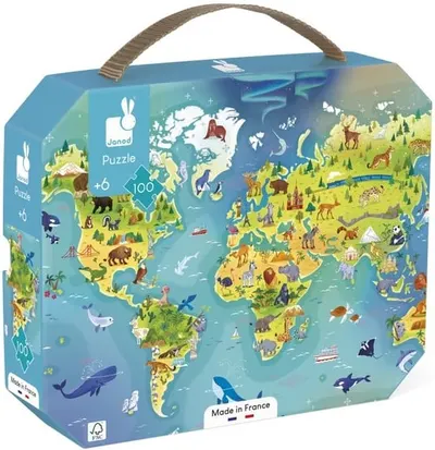 Puzzle Janod din 100 de piese - Lumea