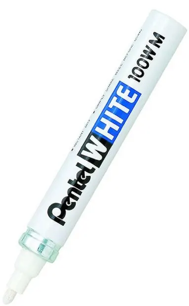 Mini marker permanent Pentel White X100W - 3.9 mm, alb