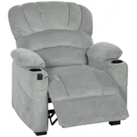 HOMCOM Fotoliu Relax Electric Reclinabil 150° cu Suport pentru Picioare, Șezut Lat, Silențios, Catifea, Gri | Aosom Romania