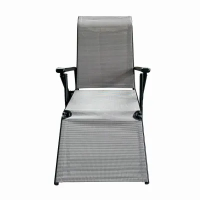 Sezlong pliabil de gradina din otel KLUGMEISTER KJF3792, pliabil, dimensiuni 165x48x115 cm, culoare gri