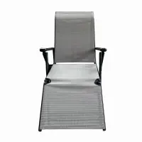 Sezlong pliabil de gradina din otel KLUGMEISTER KJF3792, pliabil, dimensiuni 165x48x115 cm, culoare gri