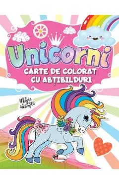 Unicorni. Carte de colorat cu abtibilduri