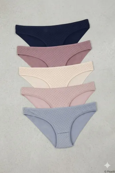 Set 5 perechi de chiloti din bumbac, pentru dama, 33500, Multicolor