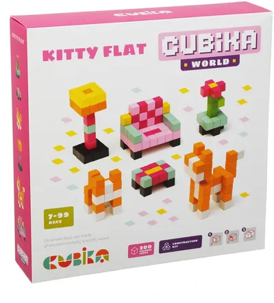 Set de construit din lemn Cubika - Apartament pentru pisici
