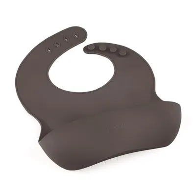 Baveta moale PetiteMars Bitter Cocoa Maro TakeMatch, reglabila, cu buzunar colector, silicon, fara BPA, 6 luni+