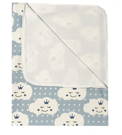 Paturica dubla de vara Junior DeLuxe 100x135 cm norisori zambareti albastri