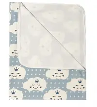 Paturica dubla de vara Junior DeLuxe 100x135 cm norisori zambareti albastri