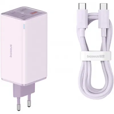 Incarcator Retea Cu Cablu USB-C Baseus GaN6 Pro, 100W, 3.25A, 2 x USB-A - 2 x USB-C, Mov P10162705532-00