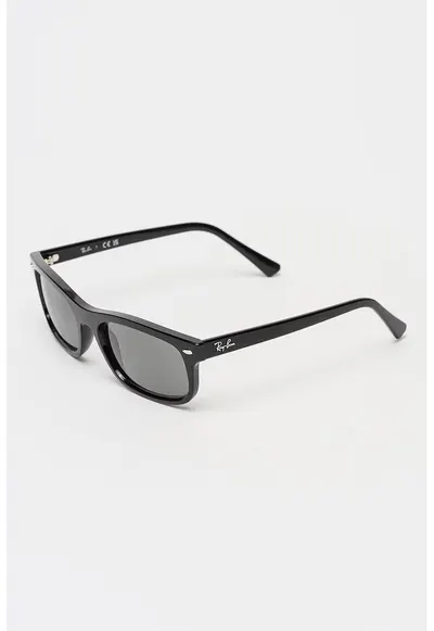 Ochelari de soare dreptunghiulari unisex cu logo - Negru