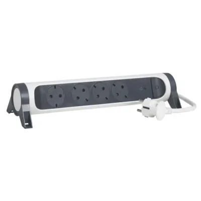 Prelungitor Sch 4x2p+t Premium Paratrasnet 1,5m 1,5mm2 Alb/negru