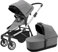 Cărucior combinat 2 în 1 Thule - Sleek, Grey Melange Aluminum