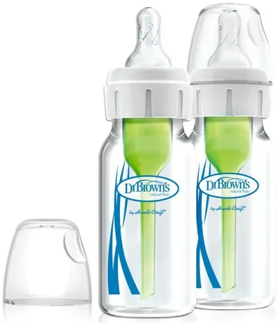 Dr. Brown's Natural Flow Options+ Narrow Glass Bottles - 2 bucăți, 120 ml