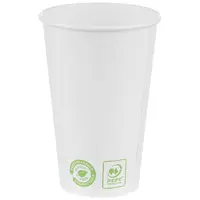 Pahare Carton Bio Albe, 480 ml, 50 buc