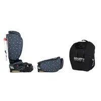 Scaun auto pentru copii i-Size 76-150 cm Cosatto On The Go Doodle Days cu sistem Isofix si Top-Tether, pliere compacta, geanta de transport