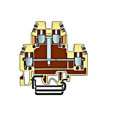 Clemă dublu etajată tip DAS.4, bej/0,2-4 mm²