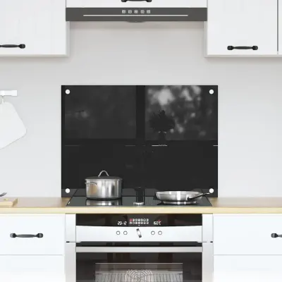 vidaXL Panou de bucătărie Negru 70 x 50 cm sticlă securizată