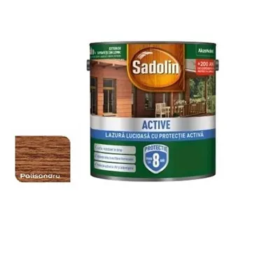 Lazură pentru lemn, lucioasă pe bază de solvent 2.5L, Sadolin, Palisandru / EXT10098 Engros