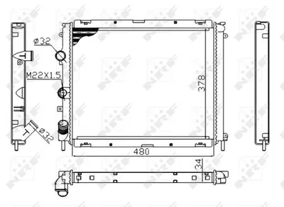 Radiator apa racire motor (transmisie manuala) RENAULT CLIO II, KANGOO, KANGOO EXPRESS, THALIA I 1.4-2.0 dupa 1997