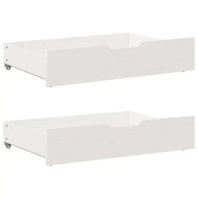 Gossi sertare de pat, 2 buc., 85x55x17 cm, alb, lemn masiv de pin