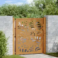 vidaXL Poartă de grădină 100x100 cm, oțel rezistent la intemperii, model ondulat