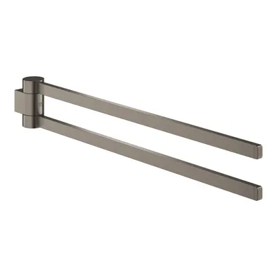 Suport prosop Grohe Selection 41063AL0, 400 mm, 2 suporti, montare pe perete, fixare ascunsa, pivotant, mat, Hard Graphite