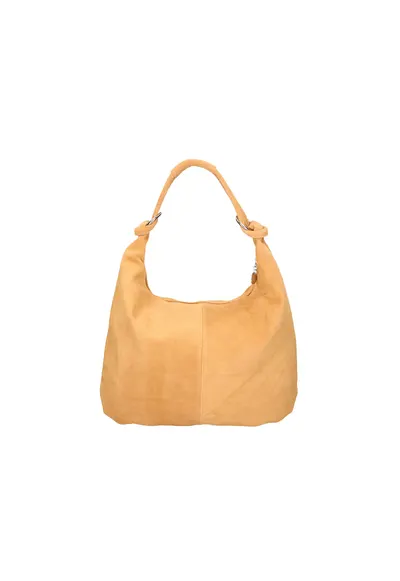 Geanta hobo de piele intoarsa - Caramel