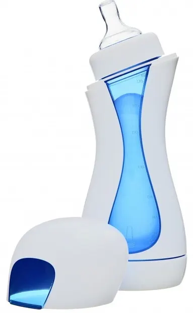 Biberon iiamo go home - Alb si albastru, 380ml.