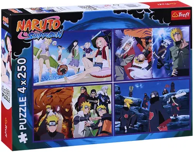 Puzzle Trefl din 4 x 250 piese - Aventurile lui Naruto Uzumaki