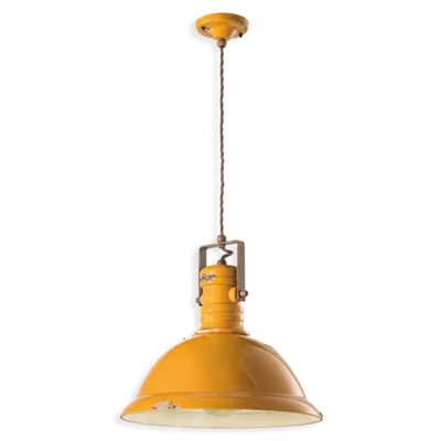 Sospensione D.40 / Pendant D.40 Retro Industrial Finish Vig - Vintage Giallo C1690