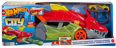 Autotransporter Hot Wheels City - Dragon, cu masinuta