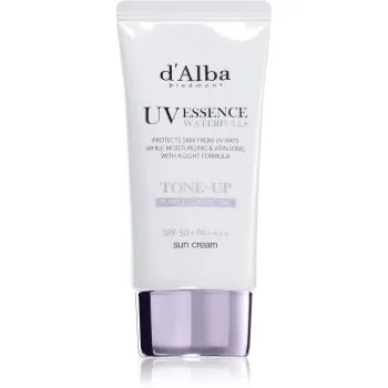 d'Alba Waterfull Purple Correcting Tone-Up Sun Cream lotiune de plaja tonifianta pentru luminozitate si hidratare