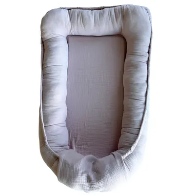 Baby Nest din muselina Twindeco Roz antic
